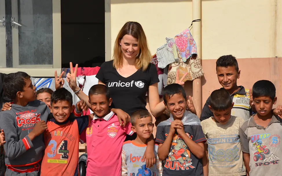 Irakreise: Eva Padberg mit Kindern in Erbil