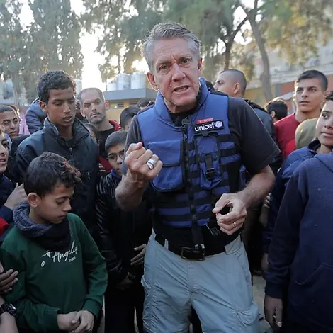 Eine Woche lang, beginnend mit der Feuerpause, hat James Elder den Gazastreifen besucht. | © UNICEF/Media Clinic James Elder von UNICEF hat Anfang Dezember während der Feuerpause den Gazastreifen besucht.