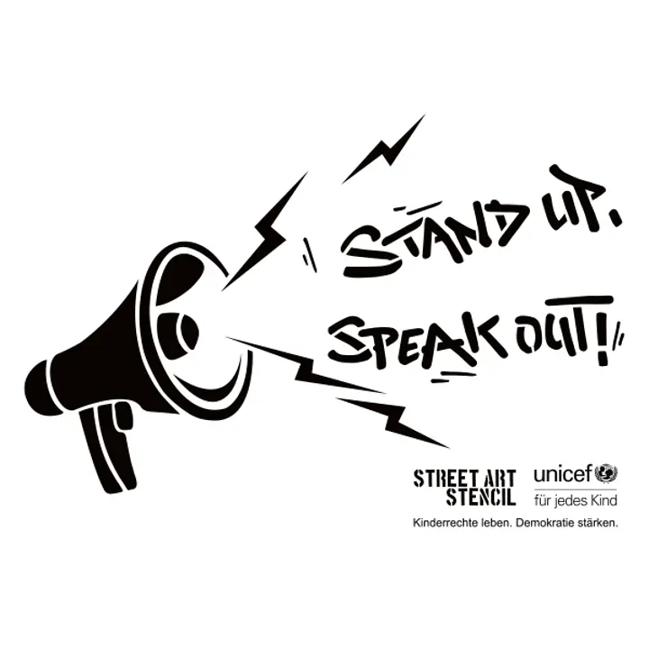 Schablone "Stand up, speak out!" Vorschau