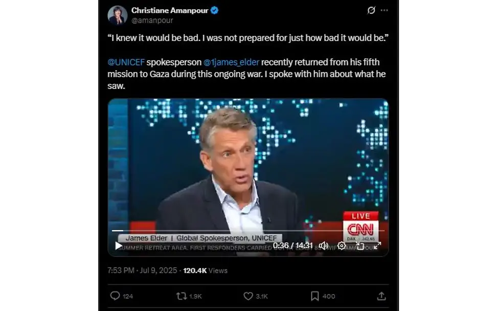 UNICEF-Sprecher James Elder im Interview mit CNN