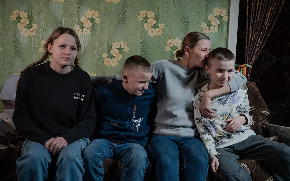 Tetiana und ihre Kinder. | © UNICEF/Samoylov Kindererziehung Tipps: Tetiana und ihre Kinder.