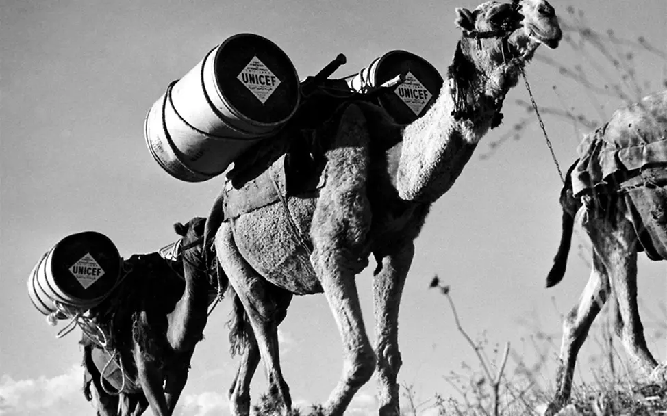 1954: Hilfslieferungen in Palästina | © UNICEF/unknown UNICEF 80 Jahre Fotos: 1954, Hilfslieferungen in Palästina