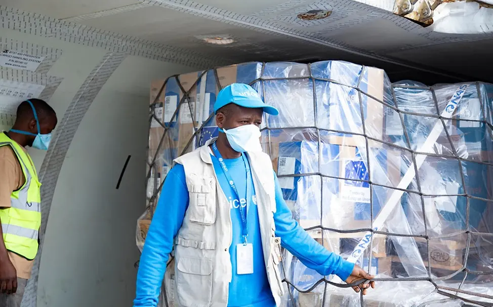 Ebola im Kongo: Hilfsgüter kommen am Flughafen in Bunia, Ituri an 