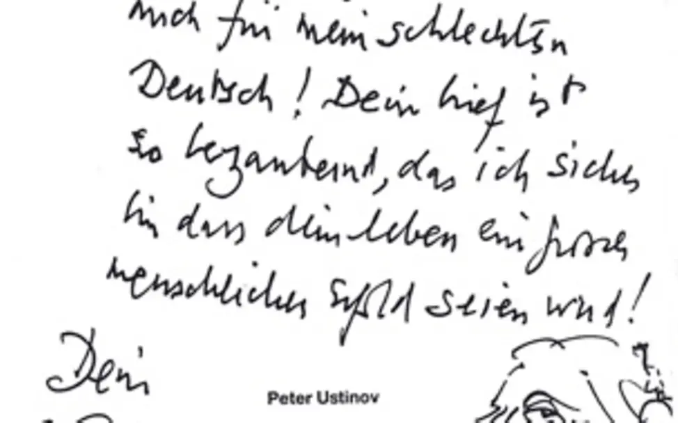 Sir Peter Ustinovs Brief an Fritzi aus Deutschland | © UNICEF DT Sir Peter Ustinov schreibt an Fritzi aus Deutschland.