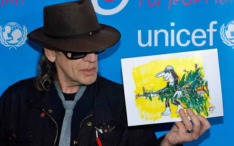 "Schrille Nacht" hat Udo Lindenberg seine fünfte Weihnachtskarte für UNICEF genannt | © UNICEF/Berger